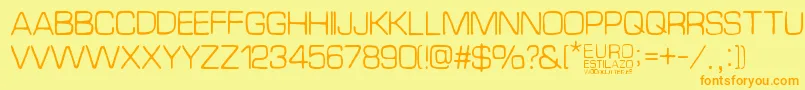 EuroEstilazo Font – Orange Fonts on Yellow Background