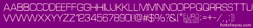 EuroEstilazo Font – Pink Fonts on Purple Background