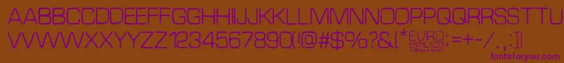 EuroEstilazo-fontti – violetit fontit ruskealla taustalla