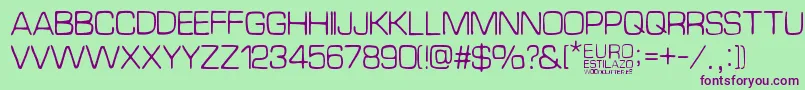 Шрифт EuroEstilazo – фиолетовые шрифты на зелёном фоне