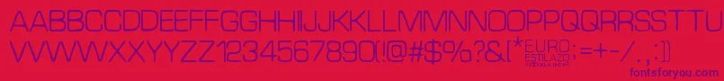 EuroEstilazo Font – Purple Fonts on Red Background