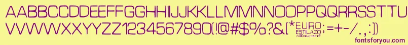 EuroEstilazo-fontti – violetit fontit keltaisella taustalla
