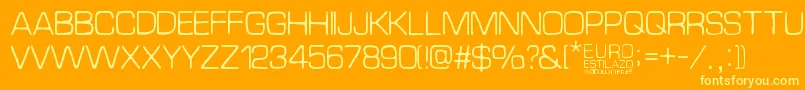 EuroEstilazo-fontti – keltaiset fontit oranssilla taustalla