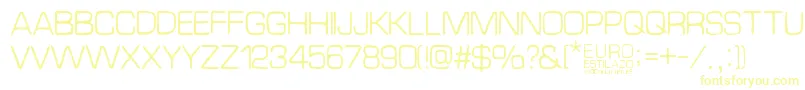EuroEstilazo-fontti – keltaiset fontit valkoisella taustalla