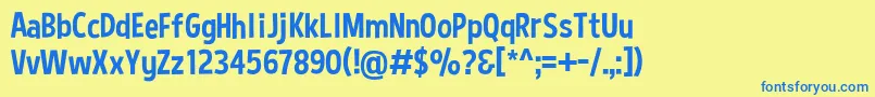 CurseCasual Font – Blue Fonts on Yellow Background
