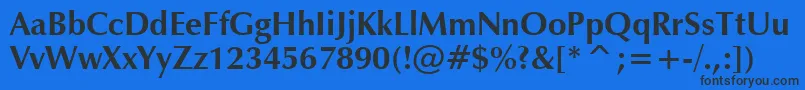 ZapfHumanist601BoldBt Font – Black Fonts on Blue Background