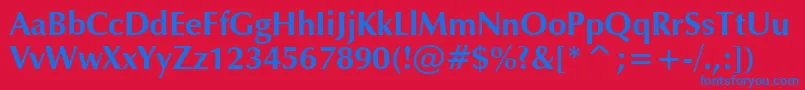 ZapfHumanist601BoldBt Font – Blue Fonts on Red Background