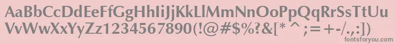 ZapfHumanist601BoldBt-Schriftart – Graue Schriften auf rosa Hintergrund