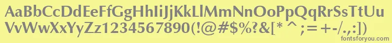 ZapfHumanist601BoldBt Font – Gray Fonts on Yellow Background