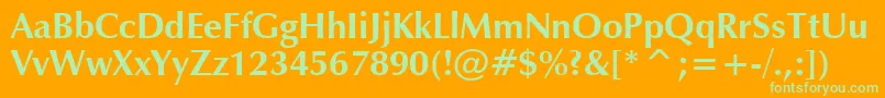 Шрифт ZapfHumanist601BoldBt – зелёные шрифты на оранжевом фоне