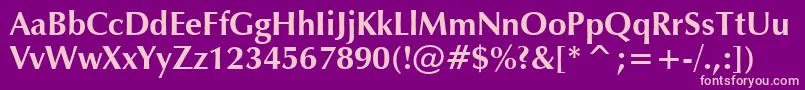 ZapfHumanist601BoldBt Font – Pink Fonts on Purple Background