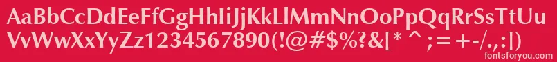 ZapfHumanist601BoldBt Font – Pink Fonts on Red Background