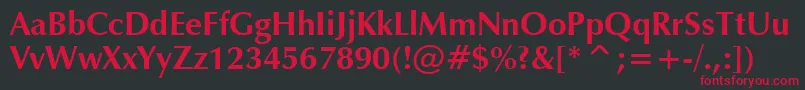 ZapfHumanist601BoldBt Font – Red Fonts on Black Background