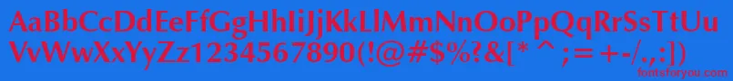 フォントZapfHumanist601BoldBt – 赤い文字の青い背景