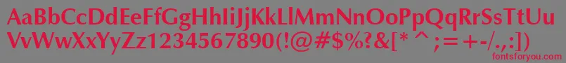 ZapfHumanist601BoldBt Font – Red Fonts on Gray Background
