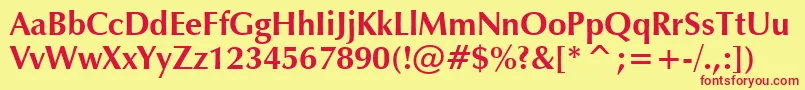 ZapfHumanist601BoldBt Font – Red Fonts on Yellow Background