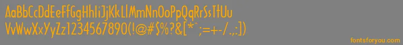 フォントArcaneRegular – オレンジの文字は灰色の背景にあります。