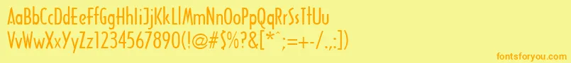 Fonte ArcaneRegular – fontes laranjas em um fundo amarelo