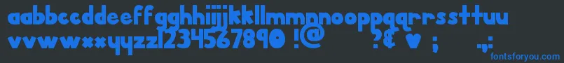 フォントMtfPorkChop – 黒い背景に青い文字