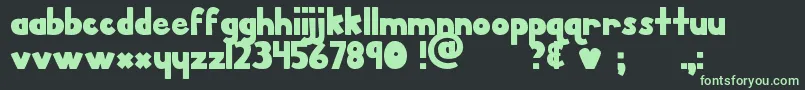 MtfPorkChop-fontti – vihreät fontit mustalla taustalla