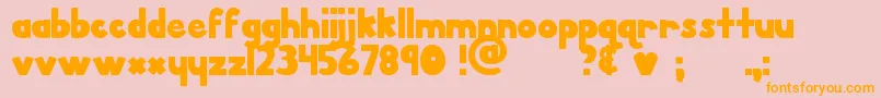 MtfPorkChop-Schriftart – Orangefarbene Schriften auf rosa Hintergrund
