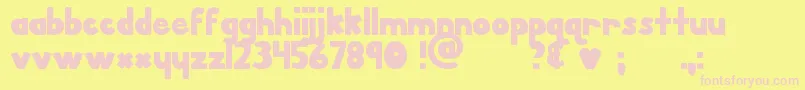 MtfPorkChop Font – Pink Fonts on Yellow Background