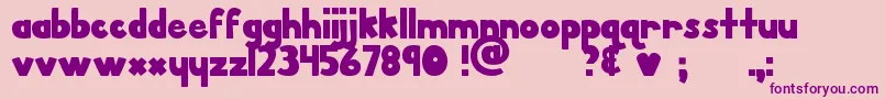 フォントMtfPorkChop – ピンクの背景に紫のフォント