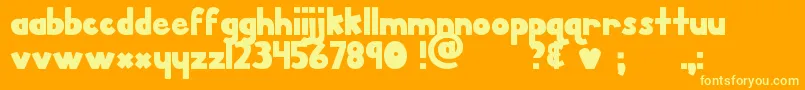 MtfPorkChop-Schriftart – Gelbe Schriften auf orangefarbenem Hintergrund