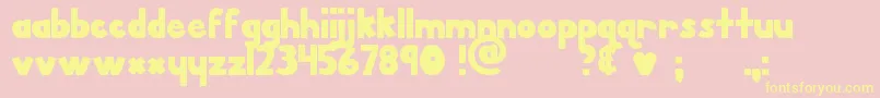 MtfPorkChop-Schriftart – Gelbe Schriften auf rosa Hintergrund