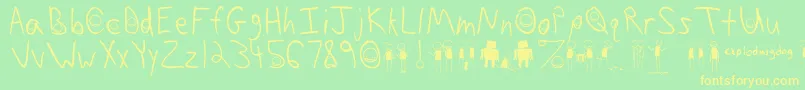 Sambrown Font – Yellow Fonts on Green Background