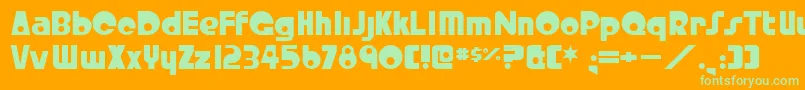 CrystalRadioKit Font – Green Fonts on Orange Background