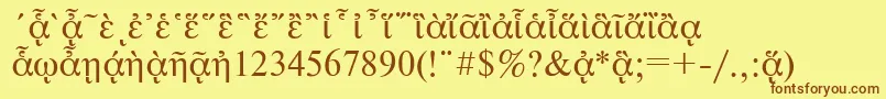 Шрифт NewtonpgttNormal – коричневые шрифты на жёлтом фоне