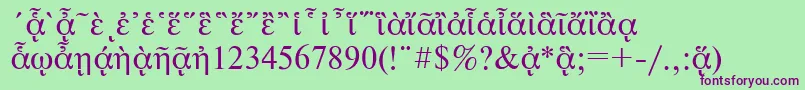 NewtonpgttNormal Font – Purple Fonts on Green Background