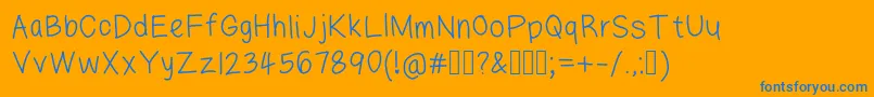 Lazyfont Font – Blue Fonts on Orange Background