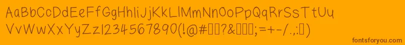 Lazyfont-fontti – ruskeat fontit oranssilla taustalla