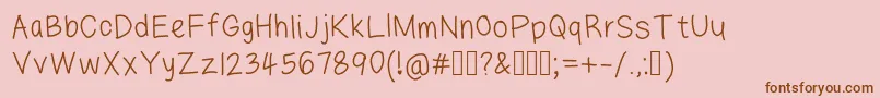 Lazyfont Font – Brown Fonts on Pink Background