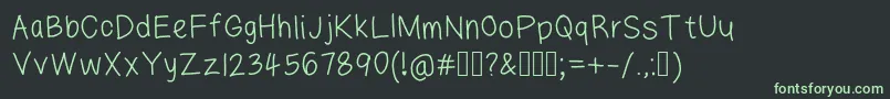 Lazyfont-fontti – vihreät fontit mustalla taustalla