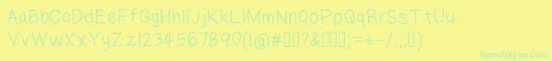 Fonte Lazyfont – fontes verdes em um fundo amarelo