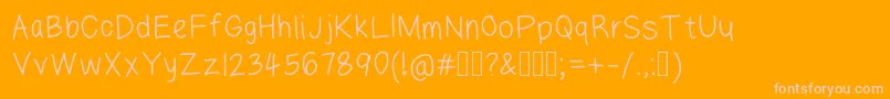 Lazyfont-Schriftart – Rosa Schriften auf orangefarbenem Hintergrund