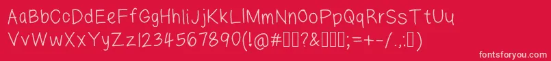 Lazyfont Font – Pink Fonts on Red Background