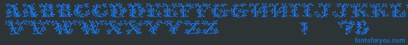 Tenderleaf Font – Blue Fonts on Black Background