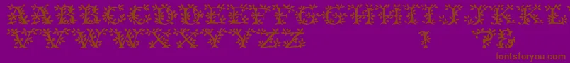 Fonte Tenderleaf – fontes marrons em um fundo roxo