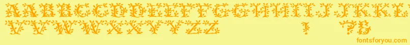 Fonte Tenderleaf – fontes laranjas em um fundo amarelo