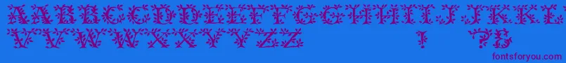 Tenderleaf Font – Purple Fonts on Blue Background