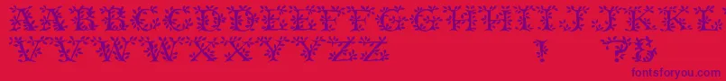 Tenderleaf-Schriftart – Violette Schriften auf rotem Hintergrund