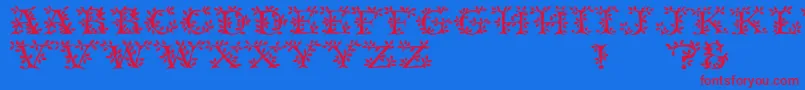 Tenderleaf Font – Red Fonts on Blue Background