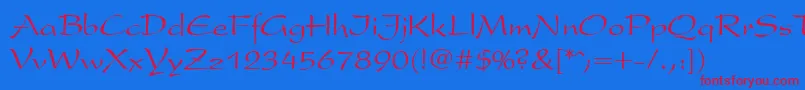 Sakura Font – Red Fonts on Blue Background