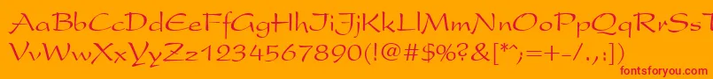 Sakura Font – Red Fonts on Orange Background