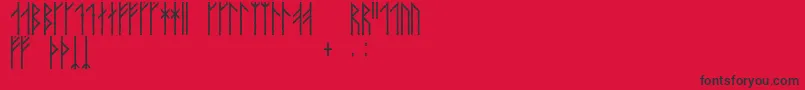 フォントOrkahaug – 赤い背景に黒い文字