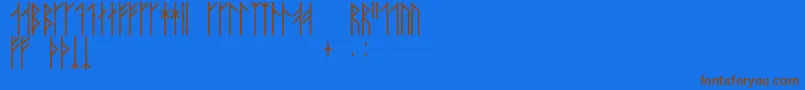 Orkahaug Font – Brown Fonts on Blue Background